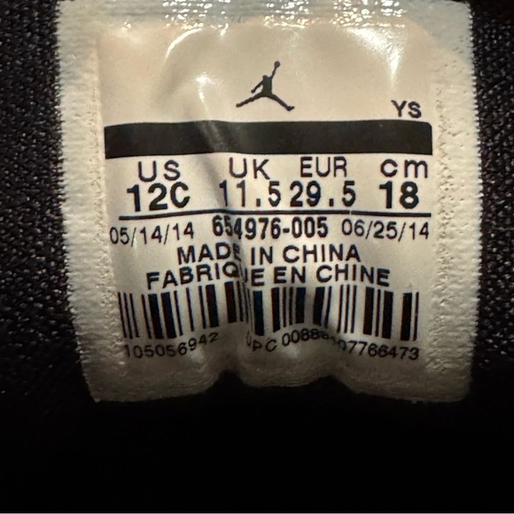 Little Kid’s Air Jordan Flight Shoes 2014 Black/White Size 12C 654976 005 RARE! - Picture 11 of 11